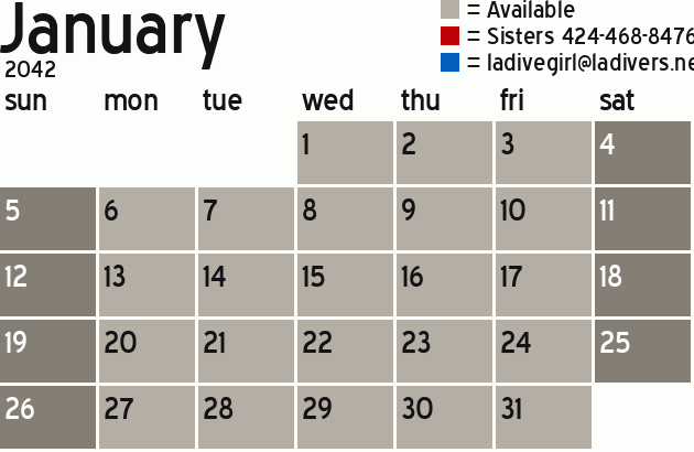 Missionary Dinner Calendar
