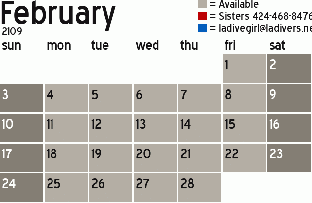 Missionary Dinner Calendar