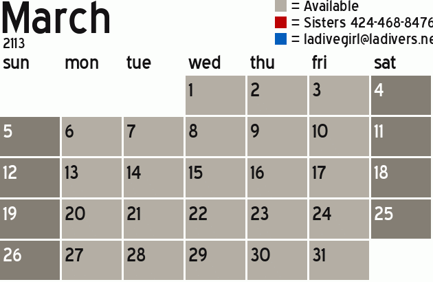 Missionary Dinner Calendar