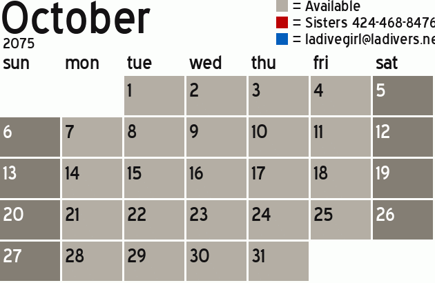 Missionary Dinner Calendar