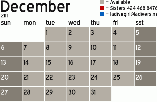 Missionary Dinner Calendar